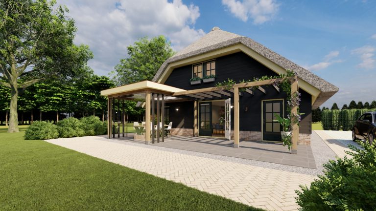 landelijk ontwerp tuinkamer met pergola