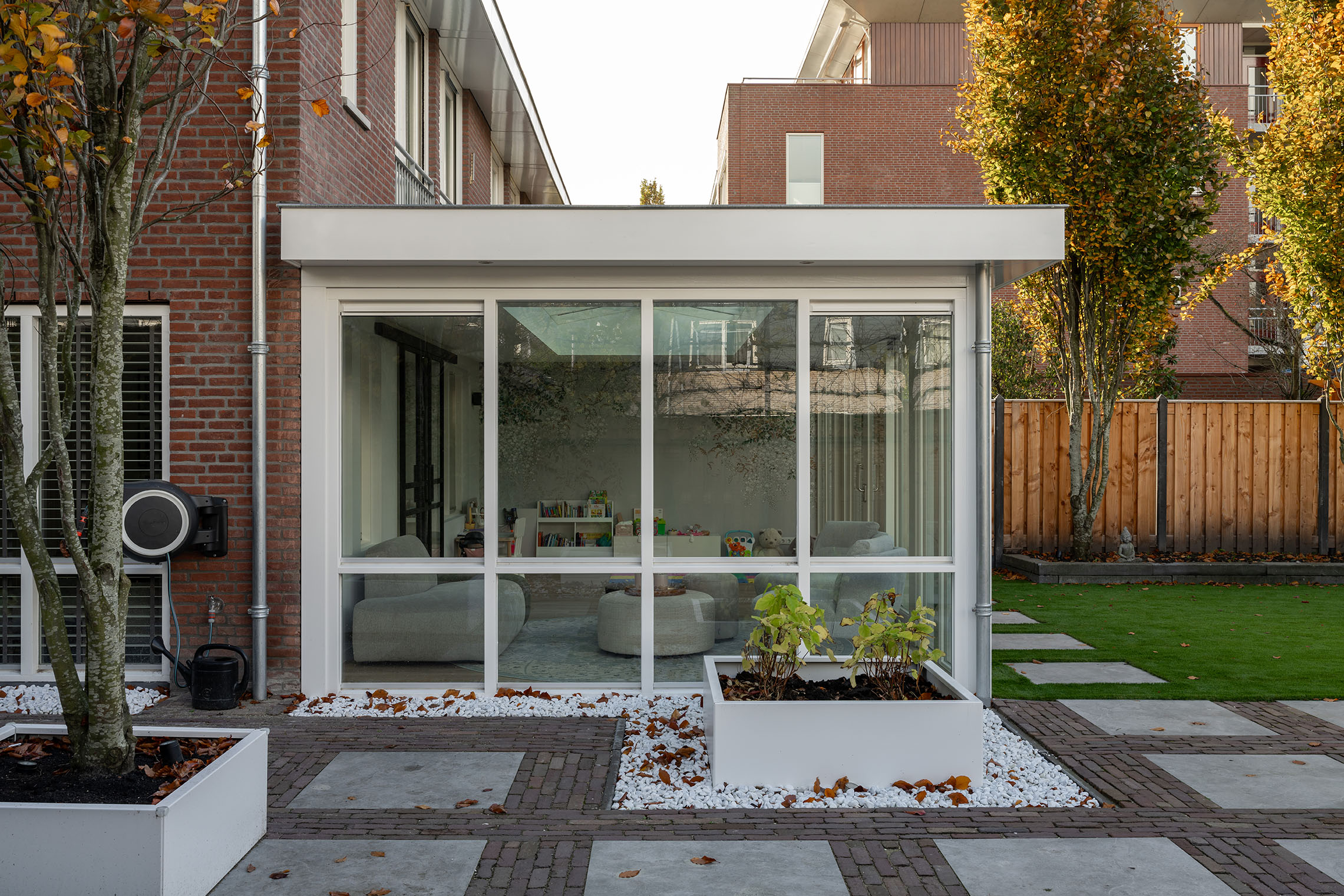 Moderne serre glazen wand