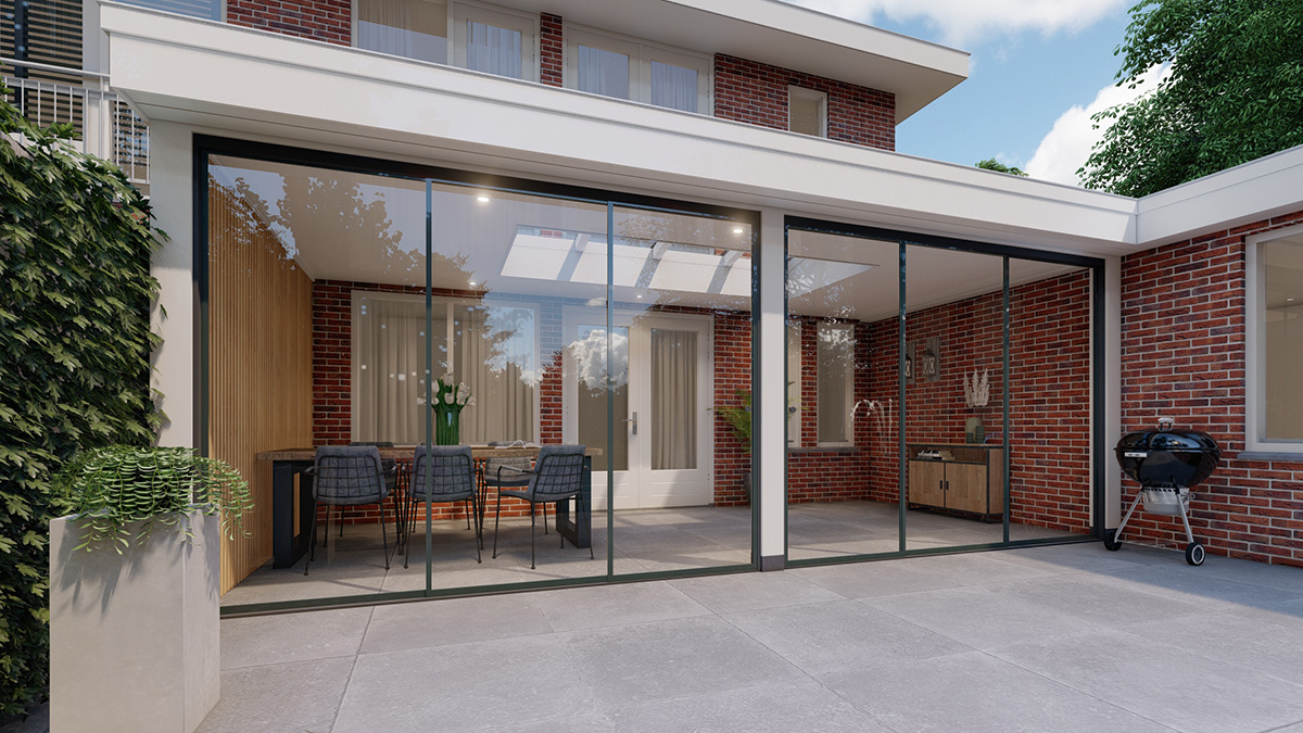 Tuinkamer aan woning gebouwd
