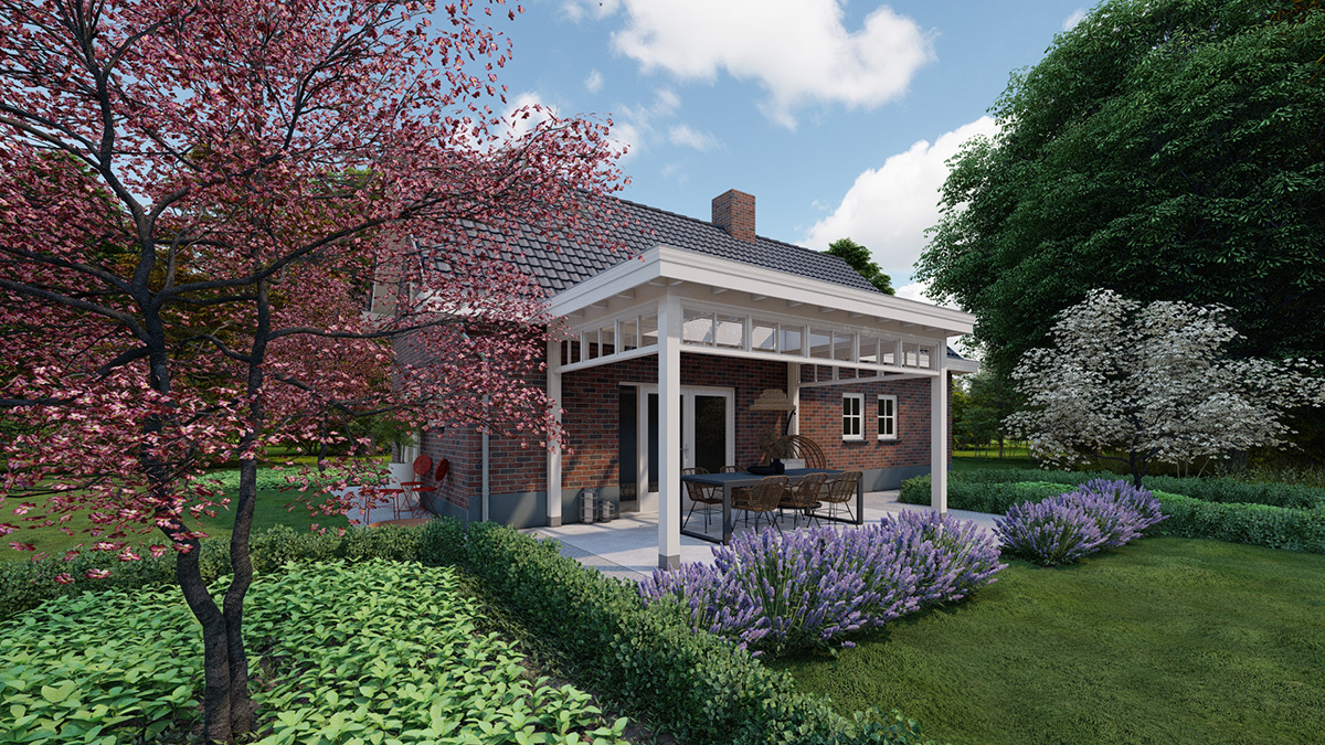 Ontwerp klassieke veranda